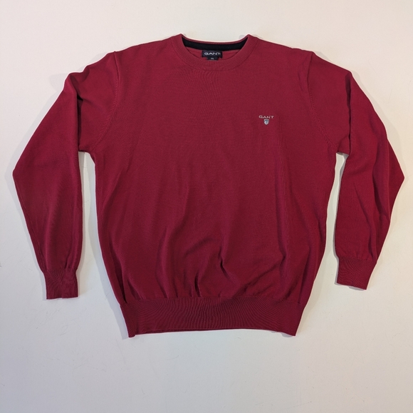 GANT Vintage 100% Cotton Knit Sweater Red Made in Hong Kong XXL- Fits Modern XL - Picture 8 of 14